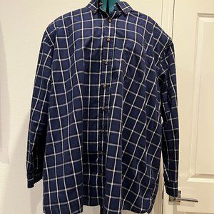 Mens Harbor Bay Blue plaid long sleeve shirt sz 3XLT